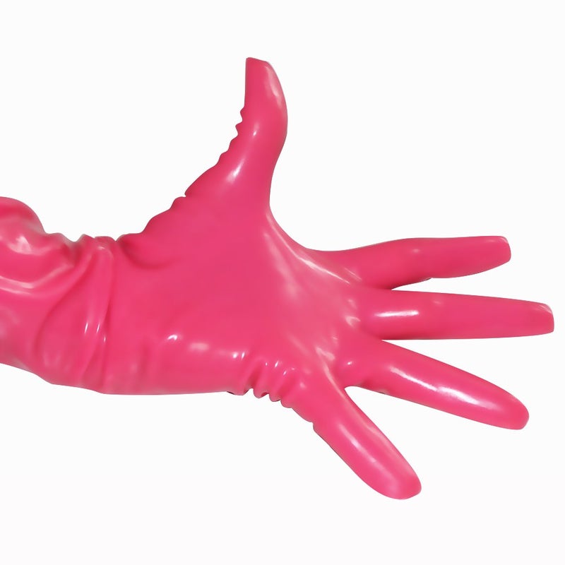 EXLATEX Rubber Secrets Short Latex Mixed Toes Wrist Gloves (Small,Black) - Image 4